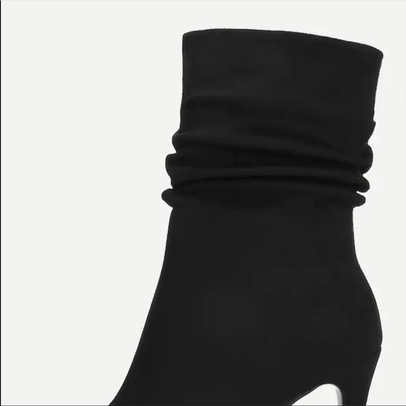 LAST 2🧣Vegan Suede Slouched Ankle Bootie Heels - Picture 4 of 6